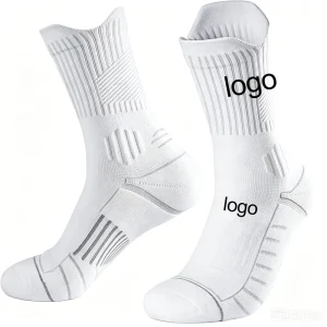 Custom Mens Socks Sports Custom Socks logo White Running Grip Designer Crew Unisex Ankle Calcetines Athletic Soccer Cotton