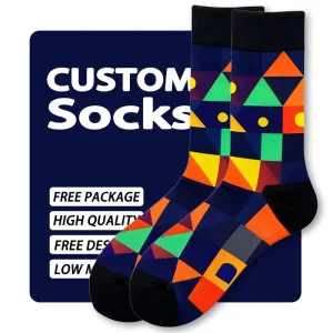 Custom Men’s Socks with Your Own Logo Cute Animal Pattern Breathable Thin Spring Socks High Quality Crew Socks