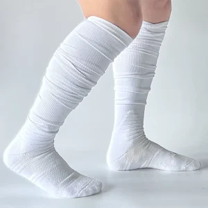Custom Men’s Solid Sweat Cotton Comfortable Athletic Thick Knee High Quick Dry Football Sport Socks Bottom