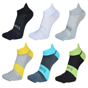 Custom Men’s Sport Ankle Socks Coolmax Five Finger Toe Knitted Crew Style Logo Design Fashionable for Spring Season