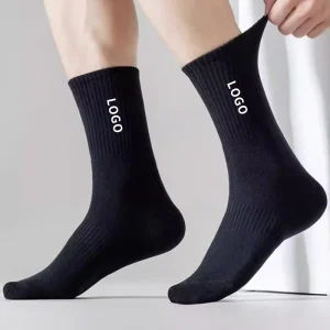 Custom Men’s Sports Compression Cotton Socks Designer OEM Ankle Crew for Tennis Running Embroidered Athletic Logo for Spring