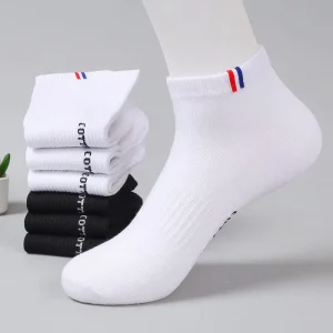 Custom Men’s Summer Thin Shallow Mouth Boat Socks Breathable and Sweat-absorbing White Socks Low Top Men’s Sports Socks