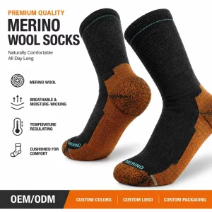 Custom Merino Wool Crew Socks Soft Warm Work Sports Hiking Merino Wool Socks