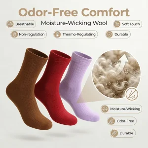 Custom Merino Wool Sport Socks Winter Cushioned Nordic Knitted Wool Thick Socks Custom Logo for Youth Men Women