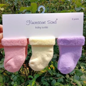 Custom Mid Tube Newborns 0 3 Months High Quality Breathable Terry Crew Winter Thickened Cotton Baby Socks Casual Anti Slip