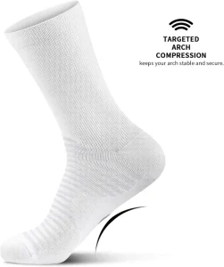 Custom Moisture Wicking Mens Crew Socks Athletic Cushioned Running Socks Breathable Compression Sports Socks