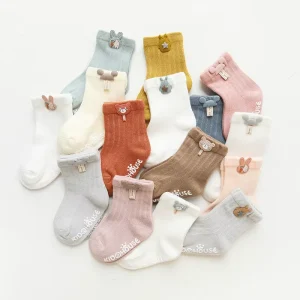 Custom New Born Toddlers Combed Cotton Child Ankle Baby Kids Socks Non Slip