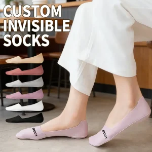 Custom No Show Socks Non Slip Invisible Boat Socks Breathable Ice Silk Low Cut Socks for Women Custom Logo