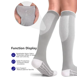 Custom Non slip Sports Compression Socks Running Hiking All day comfort Women Men Compression Socks