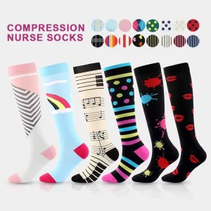 Custom Nurse Compression Socks Women Long Knee High Compression Stockings For Nurses