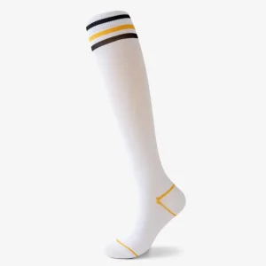 Custom Nylon Sport Compression Socks Anti Slip Sweat Absorbent Breathable Knee High Yoga Stocking for Women