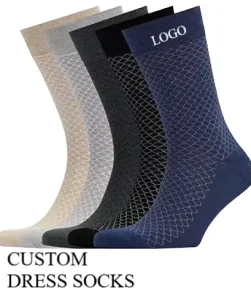 Custom ODM Anti Bacterial Autumn Men’s Dress Socks LOGO Neutral Tones for Suits Tuxedos and Business Attire