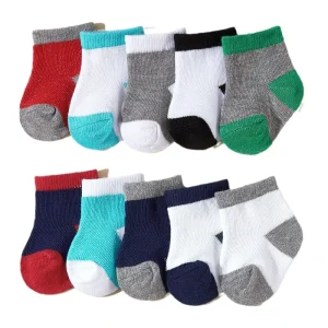 Custom OEM Baby Socks and Headband Set Solid Color Baby Cotton Socks Baby Soft Socks 10 pieces Sets