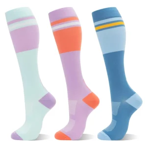 Custom OEM Graduated Compression Socks Stretchy Jacquard Circulation Support Nurses Long Compression Socks