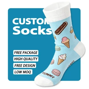 Custom OEM ODM Low MOQ High Quality Crew Socks with Custom Logo for Men Women Sports Running Casual