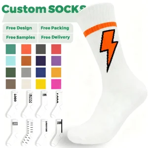 Custom OEM ODM Low MOQ High Quality Custom Made Socks with Logo for Men Women Crew Ankle Dress Sports Casual