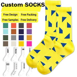 Custom OEM ODM Low MOQ High Quality Sports Socks with Custom Logo for Men Women Running Basketball Football Soccer