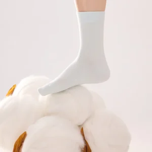 Custom Oem Casual Dress Socks Cotton Colorful Solid Anti-Bacterial and Anti-Slip for Women