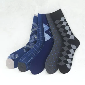 Custom Pattern Design Oem Eco Friendly Bamboo Men’s Crew Socks Breathable Quick Dry Custom Logo for Business Daily Use