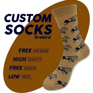 Custom Pattern Design Sweat Absorbent Cotton Bamboo Fiber Soft and Smooth High Quality Crew Socks