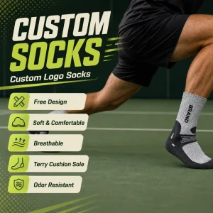 Custom Pattern Wear Resistant Sports Crew Socks Spandex/Cotton Breathable Men’s Crew Socks for Daily Sport Training