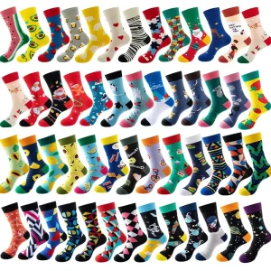 Custom Personality Colorful Cotton Funny Design Man Crew Fashion Men Socks