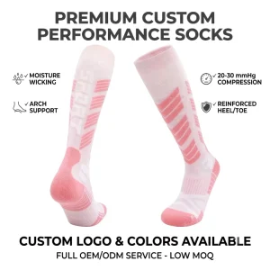 Custom Polyester Cotton Ski Socks Thick Terry Thermal Compression Snowboard Long Sports Socks Men Women Wintering