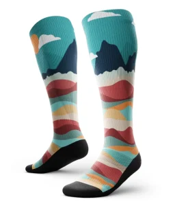 Custom Printed 20-30 Mmhg Knee High Sport Stocking All-day Performance Compression Socks