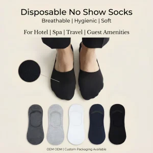Custom Private Label Luxury Disposable No Show Socks Ultra Low Cut Invisible Business Socks for 5 Star Hotel Spa Amenities
