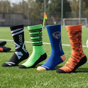 Custom Professional Cycling Compression Stockings Football Socks Polyester Anti-Slip Design Anti-Bacterial Quick Dry Custom Logo