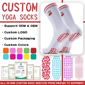 Custom Quality Cotton Crew Fashion Grip Embroidery Women Compression Logo Print Designer Sport Custom Ankle Socks Knitted