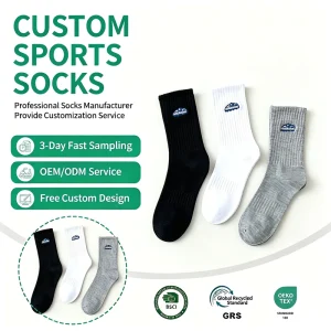 Custom Ready Stock Men’s Mid Calf Running Socks Classic Knitted Making Perfect Daily Matching Socks for Use Meias