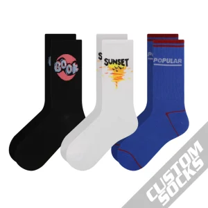 Custom School Socks Custom logo 100% Cotton Socks for Men Women