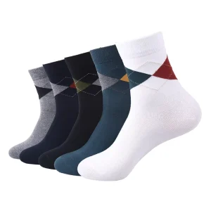 Custom Short Tube Men Sock Comfortable Knitted Cotton Business Dress Sock With Logo