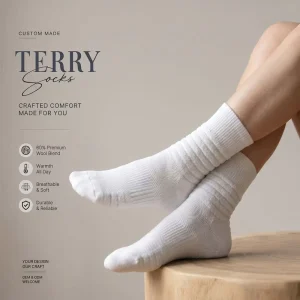 Custom Slouch Socks Terry Crew Casual Cozy Winter Fashion Socks Custom Logo OEM ODM Manufacturer