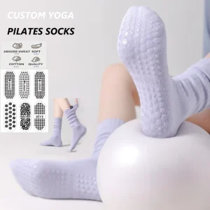 Custom Slouchy Scrunch Grip Socks Anti Slip Yoga Pilates Dance Socks Custom
