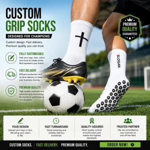 Custom Soccer Grip Socks Fast Delivery Free Sample Non Slip Breathable Athletic Football Socks