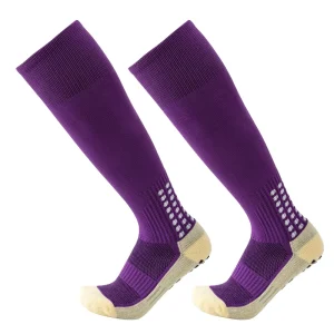 Custom Soccer Grip Socks Purple Sports Knee High Running Socks Quick dry Athletic Anti slip Basketball Football Sock