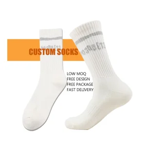 Custom Sock Manufacturer Logo Breathable Cotton Men’s Sports Crew Socks