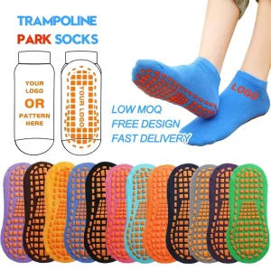 Custom Socks Amusement Park Anti skid Grip Jump Socks for Yoga Gym Dance Studio Trampoline Park Socks