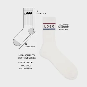 Custom Socks Design Own Logo Crew Socks No Minimum Order Your Label Socks Cotton Black Man Calcetines