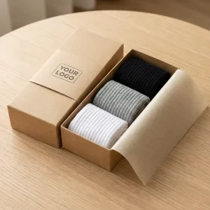 Custom Socks Gift Box Premium Athletic Crew Socks Customized Logo Packaging Ribbed Socks Brand Corporate Merch Holiday Gifts