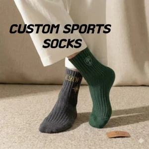 Custom Socks Half Terry Socks Breathable Comfortable Cotton Mid-Calf Solid Color Breathable Warm Towel Bottom Floor Socks