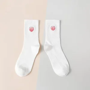 Custom Socks Knitted Sweat Absorbent Polyester Cotton Trendy Korean Japanese Cartoon Rabbit College Style