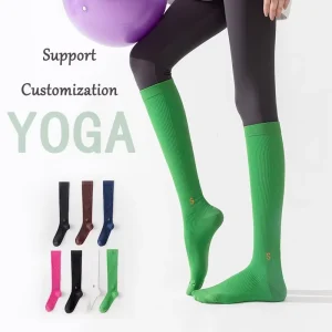 Custom Socks Sports Anti Slip Logo Designer Compression Elastic Cotton Yoga Grip Socks Pilates for Women