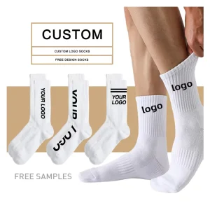 Custom Socks With Logo Custom Cotton Socks Solid Color Men Crew Socks