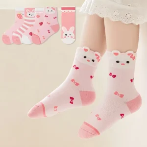 Custom Socks with Cute Animal Logo Comfortable Breathable Cotton Crew Socks for Girls Daily Life