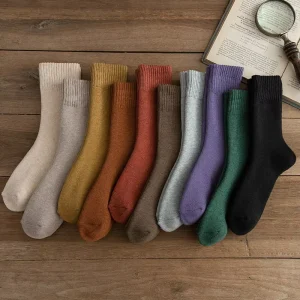 Custom Soft Comfortable Warm Terry Socks Adult Women Thick Winter Merino Wool Socks
