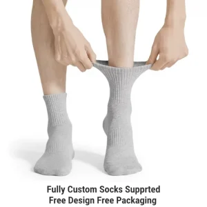 Custom Solid Simple Breathable Spring Sports Crew Socks Plain Rib Arch Support Cotton Knitted Jacquard Men’s Socks