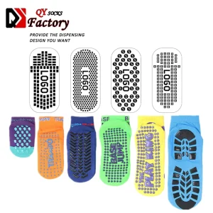 Custom Sport Socks Mixed Designs Non slip Ankle Socks Custom Kids Adults Sport Anti slip Trampoline Jump Grip Sock